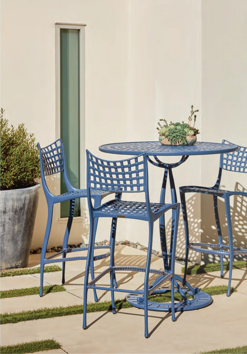 Still blue pub-height table