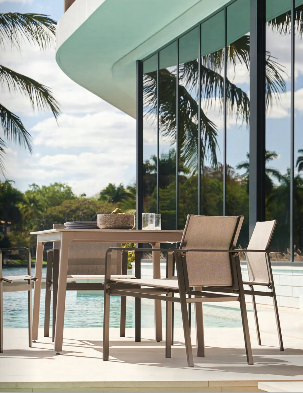 Swim dining and mountains